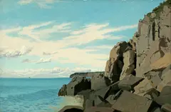 Surf Beaten Rocks, Mount Desert by William Bradford, oil on board, sold May 2008