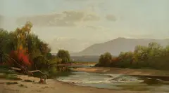 Ernest Parton, Resting by a Stream in the Catskills, oil on canvas