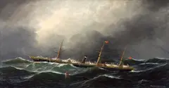 Antonio Jacobsen, The City of Berlin Steamship on High Seas, New York, 1879, oil on canvas