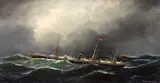 Antonio Jacobsen, The City of Berlin Steamship on High Seas, New York