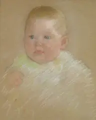Head of a Baby by Mary Cassatt, pastel on paper mounted on canvas, sold May 2008