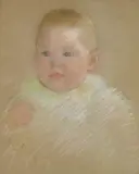 Mary Cassatt, Head of a Baby, pastel on paper mounted on canvas