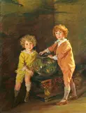 Lydia Field Emmet, Goldfish, a Portrait of Roland and Peter Hazard, 1921, oil on canvas
