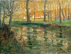 Red Rooftops by Ernest Lawson, oil on canvas, sold May 2008
