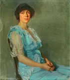 Edward Dufner, Portrait of Ms. Bertha Skinner, oil on canvas
