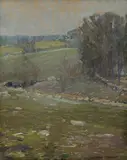 Wilbur Crane, Landscape of Pastures, oil on canvas