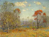 Thomas Rathbone Manley, Autumn View, oil on board