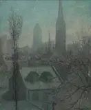 Everett Lloyd Bryant, Nocturne Cityscape, oil on canvas
