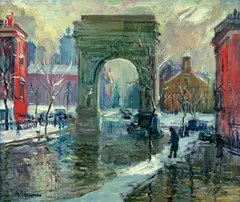 Washinton Square Arch by Arthur Clifton Goodwin, oil on canvas, sold May 2008