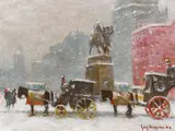 Guy Carleton Wiggins, Carriages at Grand Army Plaza, New York