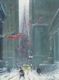 Johann Berthelsen, Wall Street, oil on canvas