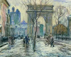 Arthur Clifton Goodwin, Fifth Avenue, pastel on card