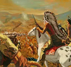 Alton Tobey, Custer's Last Stand, oil on card