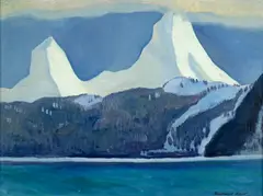 Rockwell Kent, Snowy Peaks, oil on panel