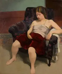 Saul Berman, Young Girl Resting in a Chair, 1929, oil on canvas
