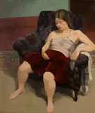 Saul Berman, Young Girl Resting in a Chair, 1929, oil on canvas