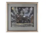 Vilém Kreibich, A Locomotive, 1918, Pastel, paper