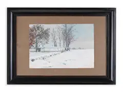 A Path in Winter by František Kaván, First third of 20th century, Oil on cardboard, sold Oct 2021