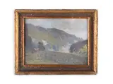 Roman Havelka, Landscape with Hills, First half of 20th century, Oil on cardboard