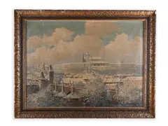 Antonín Augusta, Prague in Winter, First half of 20th century, Oil on canvas