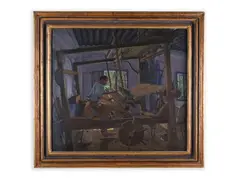 Jan Šplíchal, A Weaver, 1924, Oil on canvas