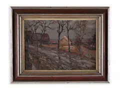 František Líbal, Winter Landscape, 1920, Oil, hardboard