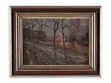 František Líbal, Winter Landscape, 1920, Oil, hardboard