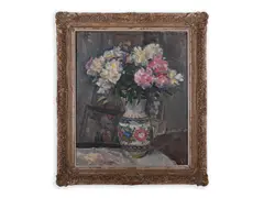 Innocenc Šamánek, A Bouquet in a Vase, 1959, Oil on canvas