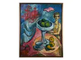Ladislav Šíma, Woman at a Table, First half of 20th century, Oil on plywood