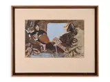 Antonín Pelc, Dialogue in a Train, 1955, Gouache, pastel and paper