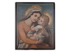 František Hudeček, Madonna with Baby Jesus, 1936, Oil on cardboard