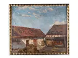 Adéla Hodáčová, Court of Farm, First half of 20th century, Oil on canvas