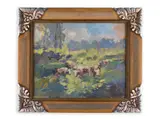 Stanislav Lolek, Herd in the Wetland, 1909, Oil on cardboard