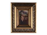 Adéla Hodáčová, Portrait of a Lady in a Hat, First half of 20th century, Oil on canvas on cardboard