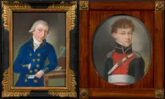 Matthäus Joseph Menna, Porträt eines jungen Offiziers in Uniform des Dragonerregiments, Pastell auf Papier