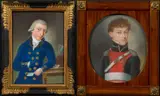 Matthäus Joseph Menna, Porträt eines jungen Offiziers in Uniform des Dragonerregiments, Pastell auf Papier