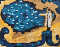 Werner Büttner, Barke, 1993, Öl auf Leinwand