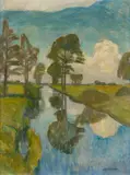 Otto Modersohn, Frühjahr an der Wümme, Um 1920, Öl auf Leinwand