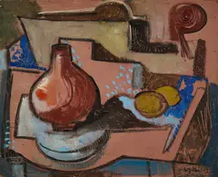 Werner Gilles, Stillleben, Um 1935, Öl auf Sperrholz