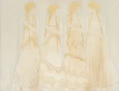 Silke Otto-Knapp, "Group", 2004, Aquarell auf Leinwand