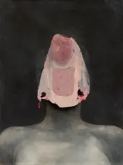 "Congedo dalla simmetria I" by Nicola Samorì, 2011, Öl auf Leinwand, sold Nov 2024
