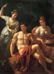 Adriaen van der Werff, Herkules zwischen Tugend und Laster, 1715 (?), Öl auf Holz
