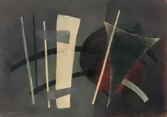 Herbstabend by Fritz Winter, 1950, Öl auf Papier, sold Nov 2024