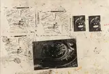 Walter Dahn, The Unforgetable Fire, 1988, Öl, Serigrafie und Schmutz auf Leinwand