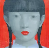 Attasit Pokpong, Ohne Titel (Mädchenkopf), 2009, Öl auf Leinwand