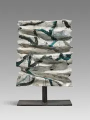 Emil Cimiotti, Terra incognita I, Bronze, bemalt. Auf Eisenständer