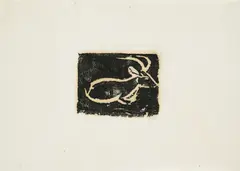 Ewald Mataré, Liegendes Rind (nach rechts), 1930 ?, Holzschnitt auf Japan
