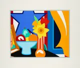 Tom Wesselmann, Still Life With Blowing Curtain (Yellow), 1999, Farbserigrafie auf Karton