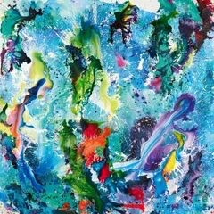 Christian Awe, "Farbenmeer", 2021, Acryl und Sprühlack auf Leinwand
