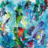 Christian Awe, "Farbenmeer", 2021, Acryl und Sprühlack auf Leinwand